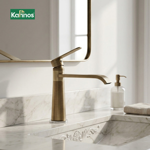 High Quality Corrosion Resistant <b>Single</b> Switch Bathroom Vessel Sink Faucet Brushed Gold Solid Brass <b>Tap</b> <b>Basin</b> Faucet Wholesale - Product Image 1