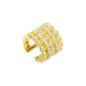 Mode 925 Silber 14 Karat Gold Braut schmuck Zirkonia Perle Ohr manschette Ohrringe