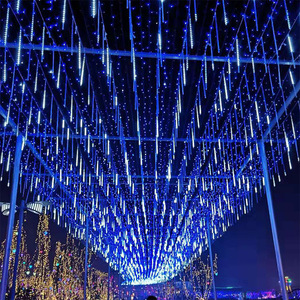 50cm Outdoor Festival Rope <strong>Decoration</strong> Lights Falling Rain Icicle Chandelier Rgb Fairy String Waterproof Led Meteor Shower Light - Product Image 6