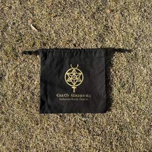Custom logo Printed Multi-Functional <b>Black</b> Cotton Drawstring Pouch with Double <b>String</b> - Product Image 4