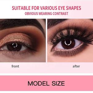 Faux <span class=keywords><strong>cils</strong></span> européens et américains, 8D, courbés, multi-couches, longs, en fibres plates croisées, faits à la main, avec bande en coton plastique - Product Image 3