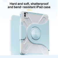 Pour ipad Pro 11 2018/ 2020/ 2021/2022 résistant aux chutes résistant aux chocs étui pour tablette à rabat rotatif réveil intelligent avec fente pour stylo