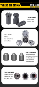T45 64mm 70mm 76mm 89mm 102mm 레트락 벤치 드릴링, 긴 구멍 드릴링 지하 나사 버튼 비트 - Product Image 3