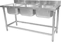 Évier de cuisine professionnel en acier inoxydable 304 pour restaurant, table de préparation pour le nettoyage du poisson avec double évier, fournisseurs de comptoirs