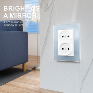 Glass Bảng điều chỉnh Ổ cắm điện tường ổ cắm kính màu đen EU 16A điện tường ổ cắm cho trang trí nội thất - Product Image 3