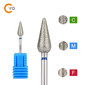 Đầu mài móng hình giọt nước Yaqin 3/32 loại bỏ da chết, kim lửa, kim cương Nga - Product Image 1