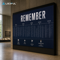 Mur d'affichage LED haute résolution grand format P1.86 pour salle d'exposition commémorative avec faible réflexion et entretien facile, installation fixe