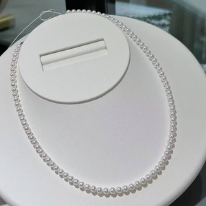 Collar de Perlas de Agua Dulce de Plata de Ley S925, Hilo de Perlas Redondas Aurora de 4.5-5mm, Cadena de Extensión de Plata Ajustable - Product Image 1