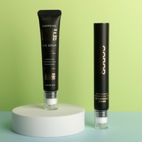 Tube PE mat de luxe avec estampage à chaud, 20ml, 25ml, 30ml, avec 3 têtes de massage à bille pour sérum contour des yeux, emballage cosmétique en plastique non scellé