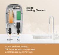 Chauffe-eau instantané sans réservoir CECB 3000W-5500W avec pompe intégrée pour voiture/camping-car, salle de bain, douche (110V-240V) certifié LED électrique Insta