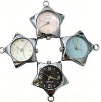 Horloge murale créative en alliage en forme d'étoile, mouvement à quartz tendance, décoration d'intérieur à la mode, montres de poche suspendues en gros