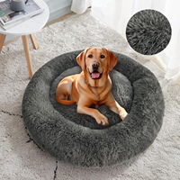 Lit rond de luxe pour animaux de compagnie de taille XL Coussin en velours doux avec canapé pour chien lavable en mousse à mémoire de forme pour chats et chiens Coussin en peluche durable