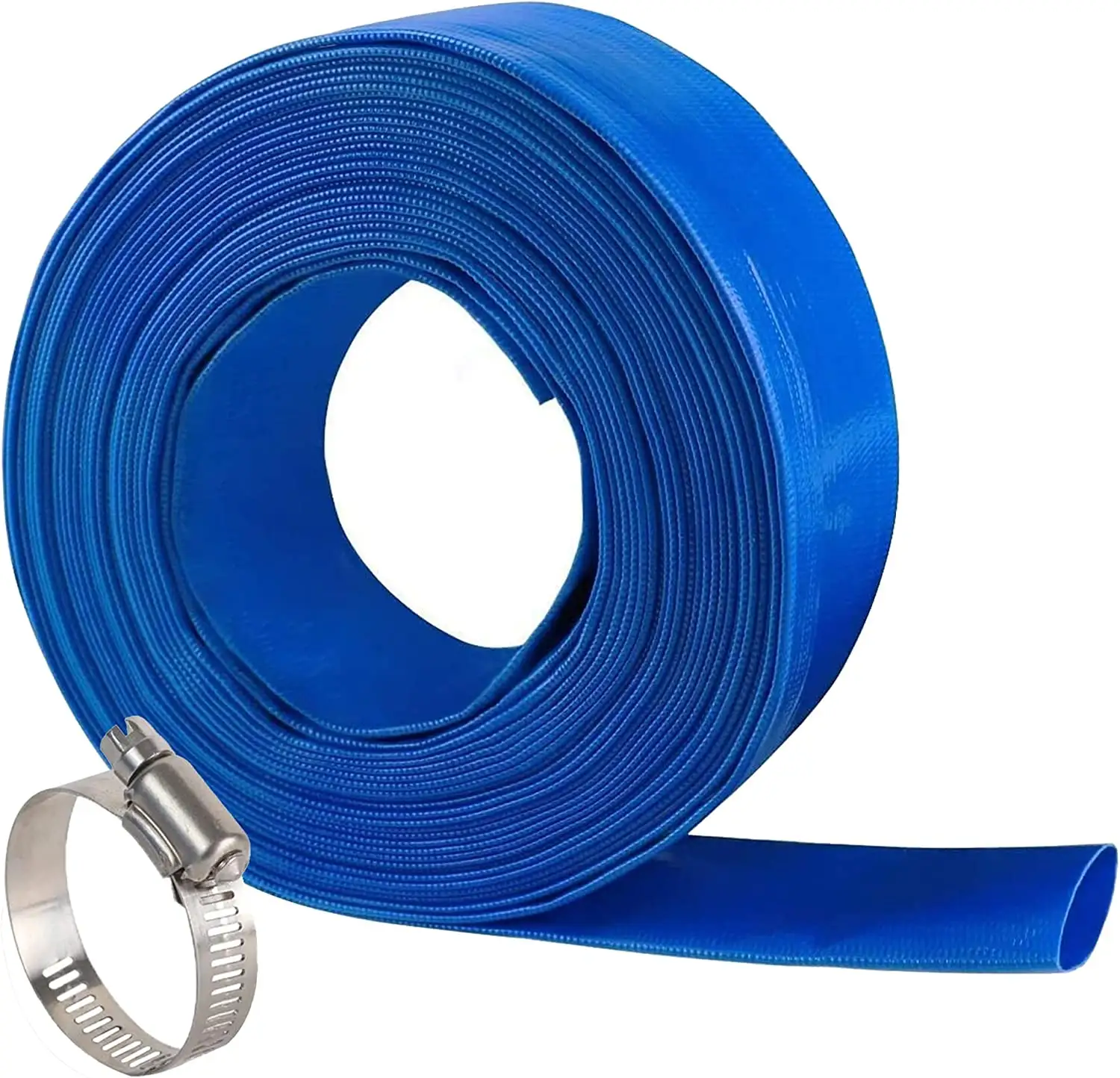 Tubo flessibile piatto in PVC Non tossico di alta qualità colore blu tubo piatto per irrigazione flessibile morbido in PVC da 2 pollici