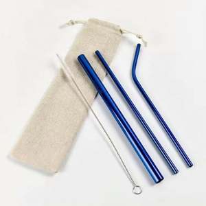 Pailles à boire réutilisables en acier inoxydable 304, ensemble de pailles métalliques personnalisées avec brosse - Product Image 2
