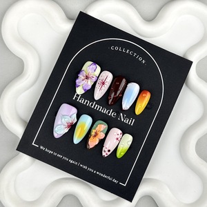 Ongles press-on 100% faits à la main, fleurs 3D, couleur blush, ongles artificiels de taille moyenne, 10 pièces/boîte, ongles en acrylique de haute qualité, vente en gros - Product Image 6
