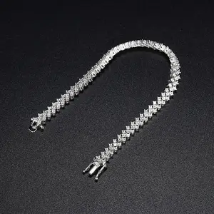 Модные ювелирные изделия в стиле хип-хоп 925 стерлингового серебра VVS Arrow Moissanite со льдом из сахара Теннисный браслет для мужчин