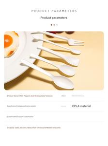 Cuchara Desechable Ecológica y Biodegradable de CPLA (Ácido Poliláctico) para Helados, Pasteles y Postres, Personalizable OEM/ODM - Product Image 4