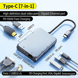 <span class=keywords><strong>Hub</strong></span> <span class=keywords><strong>USB</strong></span>-<span class=keywords><strong>C</strong></span> 7-en-1 4K 60Hz HDMI 100W PD 3*<span class=keywords><strong>USB</strong></span> 3.2 10Gbps Lecteur de cartes SD/TF pour <span class=keywords><strong>MacBook</strong></span> Pro/<span class=keywords><strong>Air</strong></span> M3 <span class=keywords><strong>M2</strong></span> M1 iPad XPS Station d'accueil de voyage - Product Image 2
