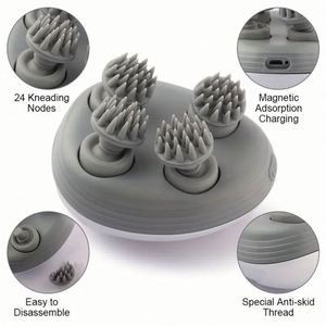 High Quality Eco-Friendly Handheld Scalp Massager Custom Logo Silicone <b>Smart</b> Head Spa Massage Rotatable Massage Heads for - Product Image 6
