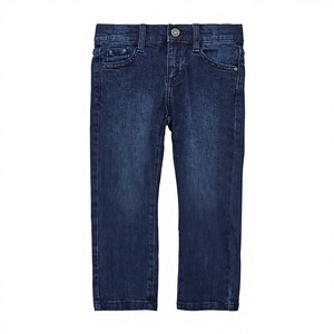 Jean en denim Wangsheng SOliver pour garçons, coupe droite vintage, taille mi-haute, en spandex/coton, avec impression en relief et délavage moyen - Product Image 1