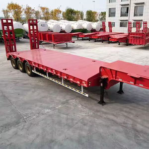 Semirremolque de plataforma baja de acero de 3 ejes y 60 toneladas para camiones con la mejor calidad - Product Image 4