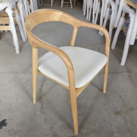 Chaise de salle à manger empilable en bois massif, style simple, pour hôtel et restaurant, best-seller