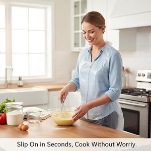 Disposable <b>Plastic</b> Aprons for Adults & Kids, Waterproof Painting Smocks, Disposable Bibs for Hair Dyeing, Baking, Cooking, Daily - Product Image 6