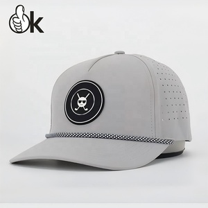 Wholesale Running Camp Baseball Cap <strong>Custom</strong> Logo <strong>5</strong> <strong>Panel</strong> Structured Adjustable Baseball Caps Waterproof Laser Cut Hole <strong>Hat</strong> - Product Image 5