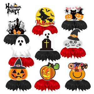 Décorations d'Halloween Jin Haocheng : Ensemble de Bannières de Table en Nid d'Abeille (60-80 Pièces) – Fournitures de Fête Thème Dessins Animés pour Halloween - Product Image 5