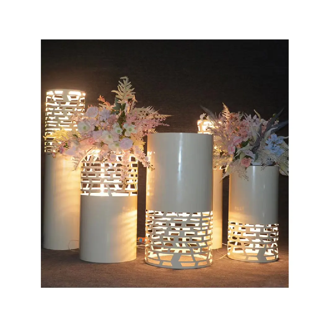 New wedding stage backdrop decor Cake stand Pillar Stand with Led light party Supplies for birthday baby shower party wedding