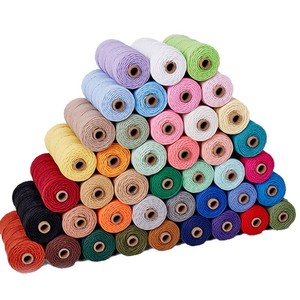 Cuerda de algodón hilado multicolor, 200 piezas, cordón trenzado redondo de alta tenacidad para arnés de perro y gato, material para manualidades DIY - Product Image 3