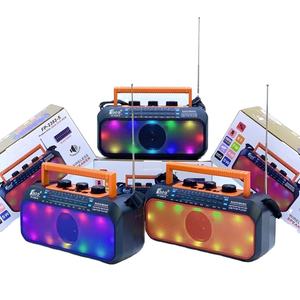 Solar Charging Portable Radio Speaker AM FM SW 3 Band Colorful RGB <b>LED</b> <b>Light</b> TF USB AUX Outdoor Wireless Subwoofer - Product Image 5