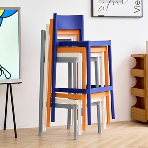 Tabouret de bar haut design moderne et minimaliste en plastique écologique pour café commercial, chaise de réception d'hôtel, banc de réception - Product Image 3