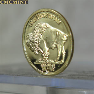 सोने का सिक्का, 1 ग्राम सोने के चांदी के भारतीय सिर भैंस के गोल चांदी और सोने के सिक्के - Product Image 2