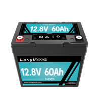 Paket Baterai Lithium Ion Isi Ulang 12.8V 60Ah yang Dapat Disesuaikan, Material LiFePO4, Merek ATing Model AT-1260, 2000 Siklus