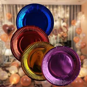 Assiettes <span class=keywords><strong>en</strong></span> papier Assiettes jetables Grandes rondes Vaisselle Décoration pour dessert Douche nuptiale Anniversaire de filles Fournitures de pique-nique - Product Image 6