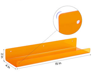 Étagère murale orange flottante en acrylique pour enfants, organisateur de livres - Product Image 6