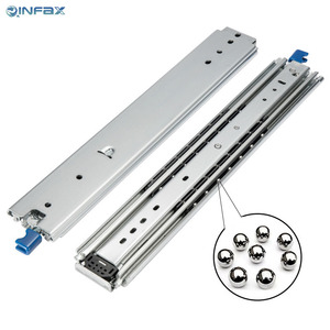 Diapositivas para cajones de 76 pulgadas, capacidad de 500 libras, rieles deslizantes para cajones industriales de alta resistencia con bloqueo, rodamiento de bolas de extensión completa de 3 pliegues - Product Image 6