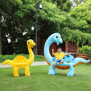 Outdoor Garden Life Size Cartoon Dinosaur Animals Statues Fiberglass Seating Bench Resin Seats For Kids