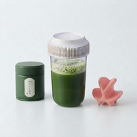 Bouteille shaker à matcha personnalisée de 560 ml en plastique PP de qualité alimentaire, transparente, portable, pour mélanger le thé vert, fabriquée en usine