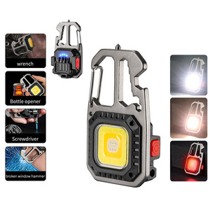 <strong>Multi-functional</strong> <strong>Working</strong> <strong>Light</strong> COB Type-C USB Keychain Work Lamp Emergency Portable Torch Mini LED Flashlight Bottle Opener - Product Image 4