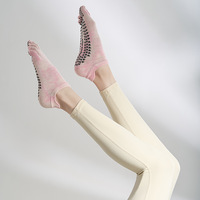 Chaussettes de yoga à cinq doigts antidérapantes personnalisées pour femmes, en coton, colorées, tie-dye, chaussettes de sport à la mode, Meias Exclusive