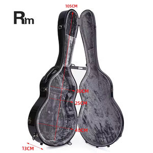 SUN 02-C2 Étui <span class=keywords><strong>rigide</strong></span> léger en fibre de verre pour <span class=keywords><strong>guitare</strong></span> <span class=keywords><strong>classique</strong></span> avec revêtement en gel noir extérieur et poignée en cuir - Product Image 2