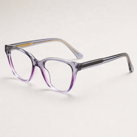 Lunettes de vue anti-lumière bleue œil de chat pour adultes avec verres en acrylique, monture optique en acétate Tr90 et branches en métal