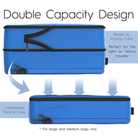 Sacs de compression de voyage en polyester pliables de luxe à fermeture éclair, 4 pièces, haute qualité, personnalisés