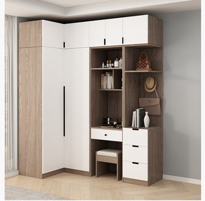 Armoire moderne en mélamine convertible en coin à 90 degrés en forme de L armoire à vêtements pliante simple pour atelier de chambre à coucher à 90 degrés - Product Image 2