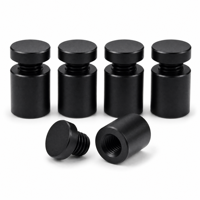 WALRON WAF-1919-BK Professional Manufacture Black Sign Standoff 19x19mm Fully Threaded Outdoor Aluminum Anodized Sign Fasteners