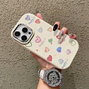 เคสสำหรับ iPhone 16 Pro Max คุณภาพสูง โครงโลหะ ดีไซน์รูปหัวใจหลากสี รูขนาดใหญ่ ป้องกันการกระแทก - Product Image 4