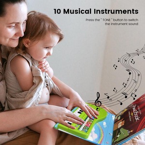 Özelleştirilebilir çocuklar erken öğrenme piyano klavye ile sesli kitap interaktif İngilizce nota kitabı - Product Image 4