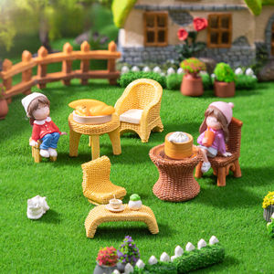 Simulación de bambú, mesa, silla, muebles, casa de muñecas, decoración DIY, bolsa ciega, accesorios, Mini adorno de micropaisaje - Product Image 2